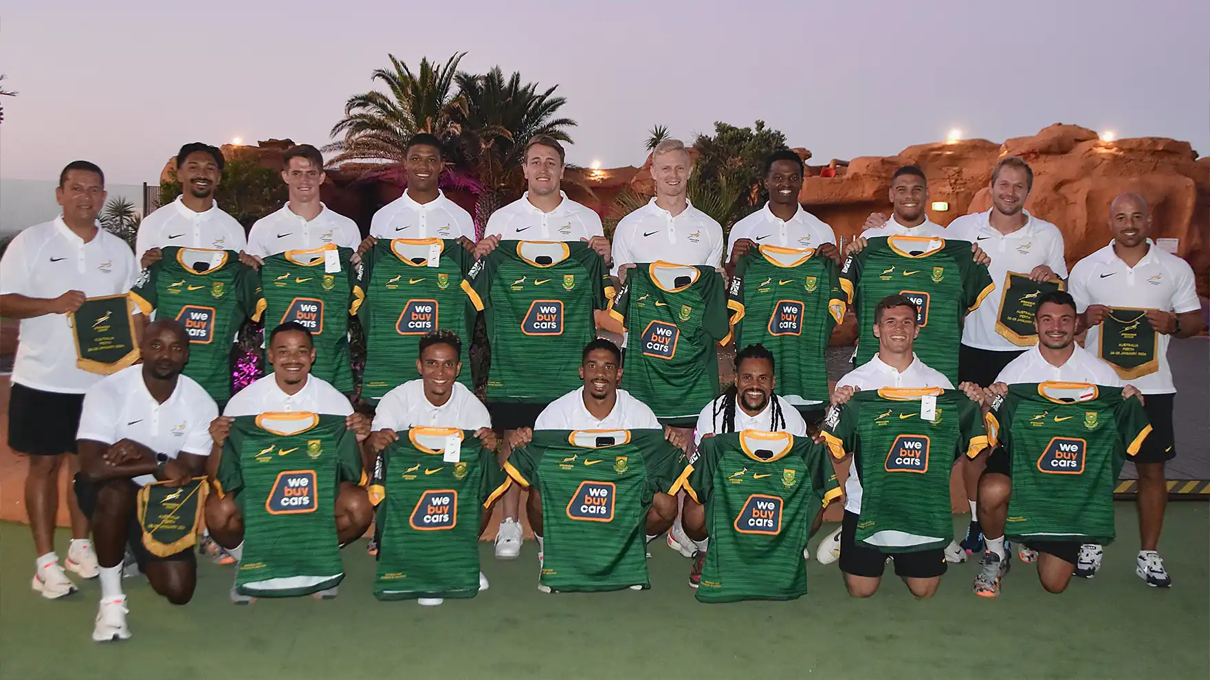 Springbok Sevens team jersey sitting