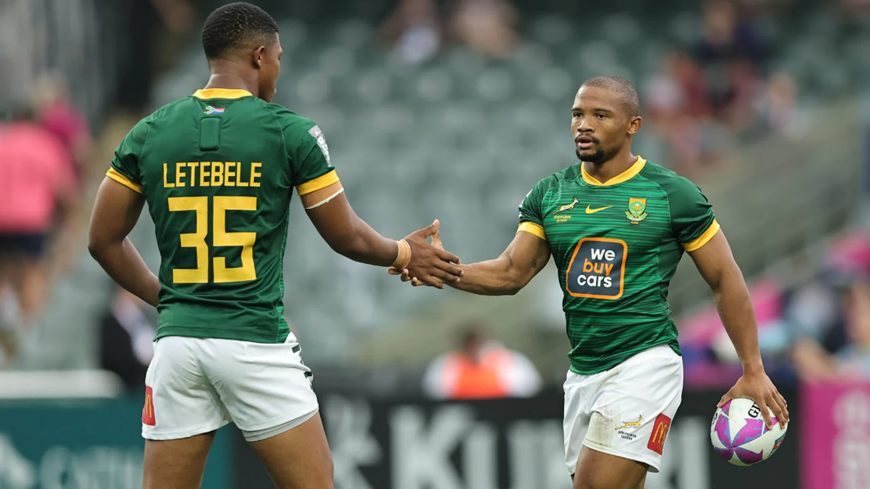 Springbok Sevens players celebrating